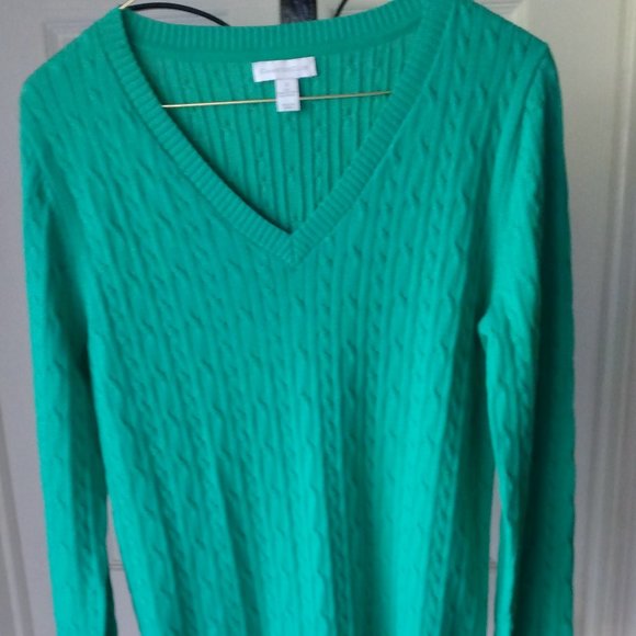 Charter Club Green pullover sweater. Cotton/nylon blend Never worn. Size S. - Picture 2 of 12